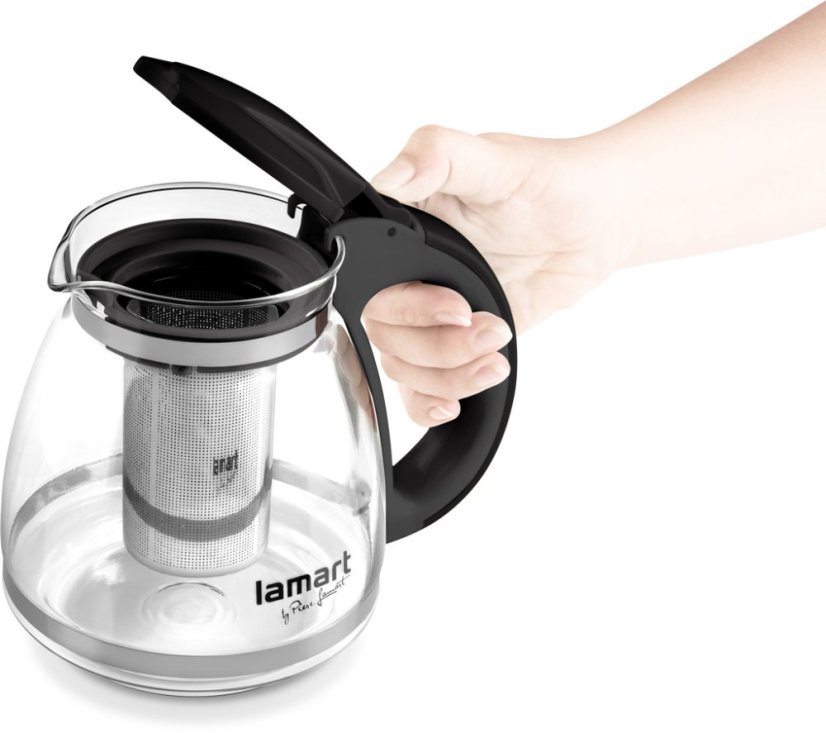Lamart čajová konvice Verre černá 1,5 l