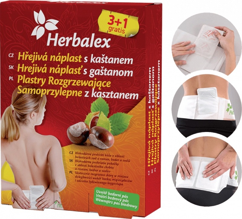 Hřejivé náplasti s kaštanem 4 ks