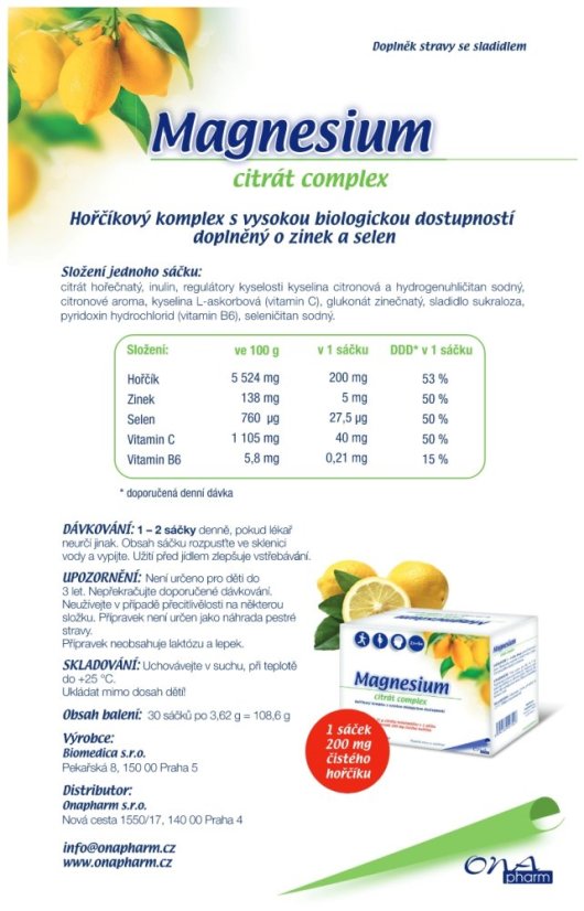 Onapharm Magnesium citrát Complex sáčky 30 ks