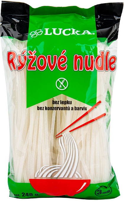 Těstoviny Rýžové nudle 3 mm LUCKA 240 g