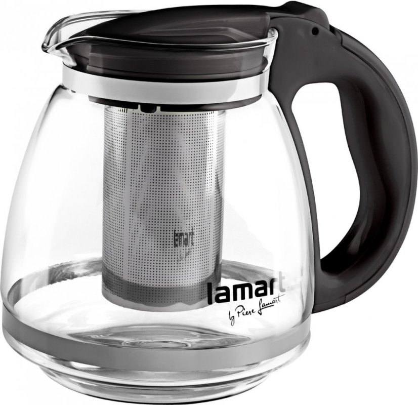 Lamart čajová konvice Verre černá 1,5 l