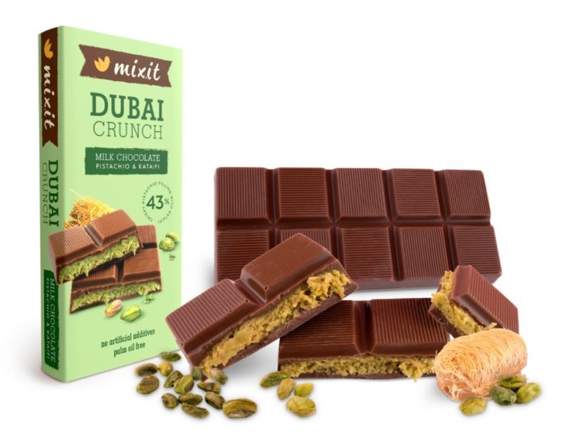 Dubajská čokoláda Mixit s pistáciovou náplní 70 g