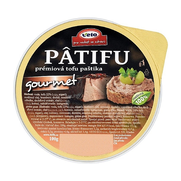 Patifu Paštika tofu GOURMET 100 g Patifu Paštika tofu GOURMET 100 g
