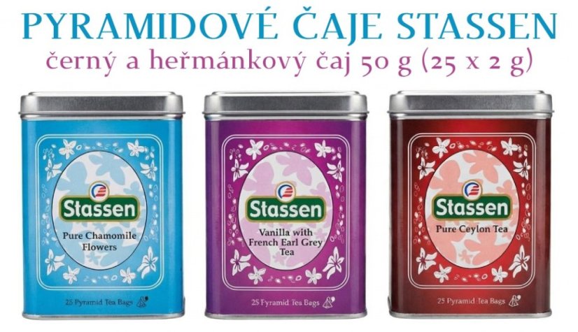 Černý čaj - Stassen Pure Ceylon Black Tea plech 25 x 2 g