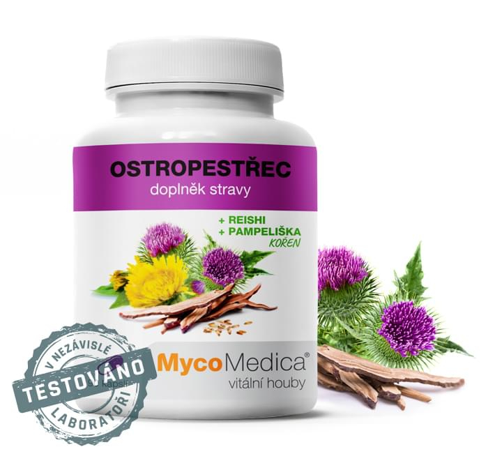 Ostropestřec Reishi Pampeliška - Pro podporu jater 90 kapslí