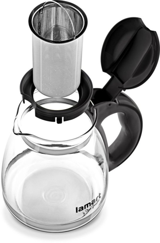 Lamart čajová konvice Verre černá 1,5 l