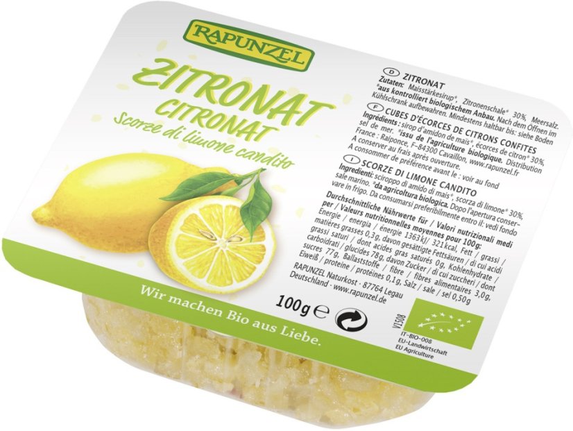Bio kandovaná citrónová kůra RAPUNZEL 100 g