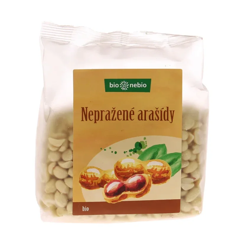 BIO Arašídy loupané nepražené 200 g - Minimální trvanlivost do 05.09.2026 BIO Arašídy loupané nepražené 200 g - Minimální trvanlivost do 05.09.2026