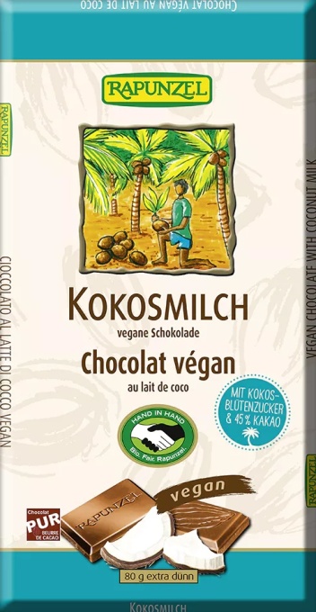 Bio čokoláda kokosové mléko RAPUNZEL 80 g