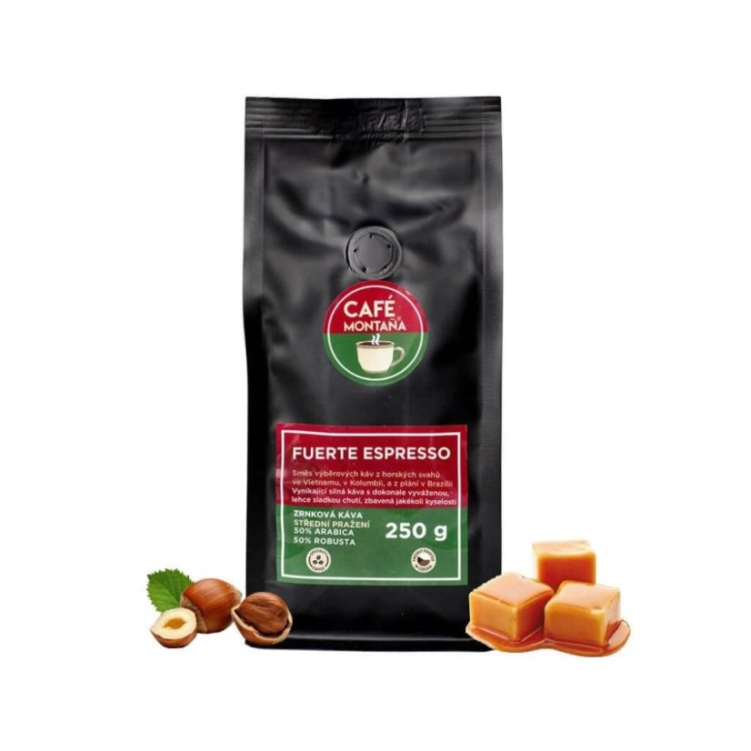 Fuerte Espresso zrnková káva Café Montaña 250 g