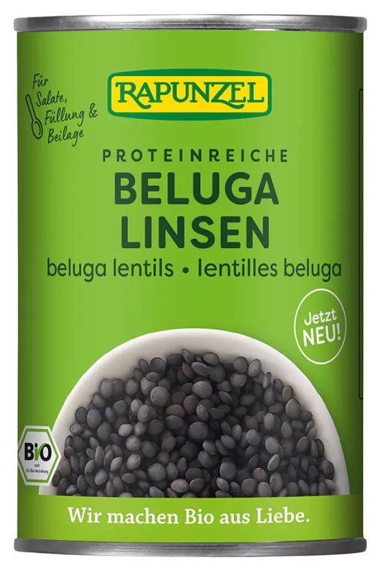 Bio černá čočka beluga sterilovaná RAPUNZEL 400 g