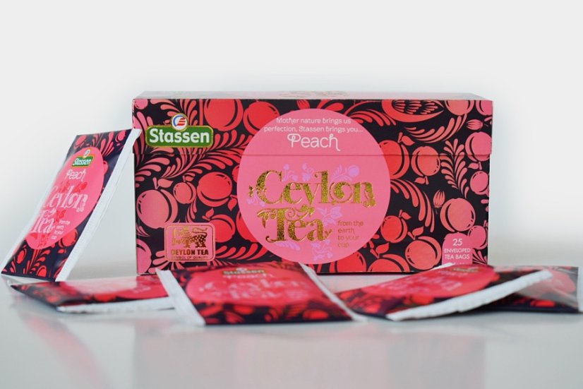 Černý čaj - Stassen Peach Black Black Tea 25 x 1,5 g