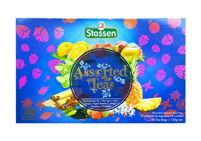 Černý a zelený čaj - Stassen Assorted Blue Pack 80 sáčků