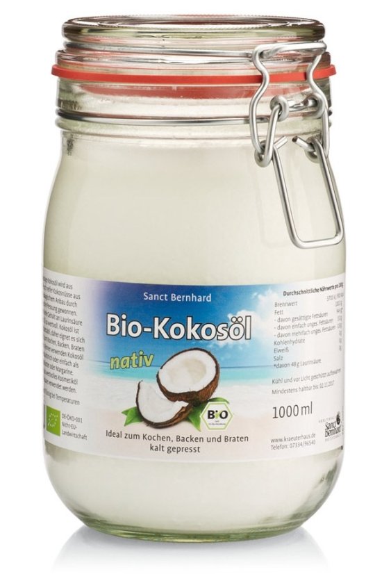 BIO Kokosový olej lisovaný za studena 1000 ml