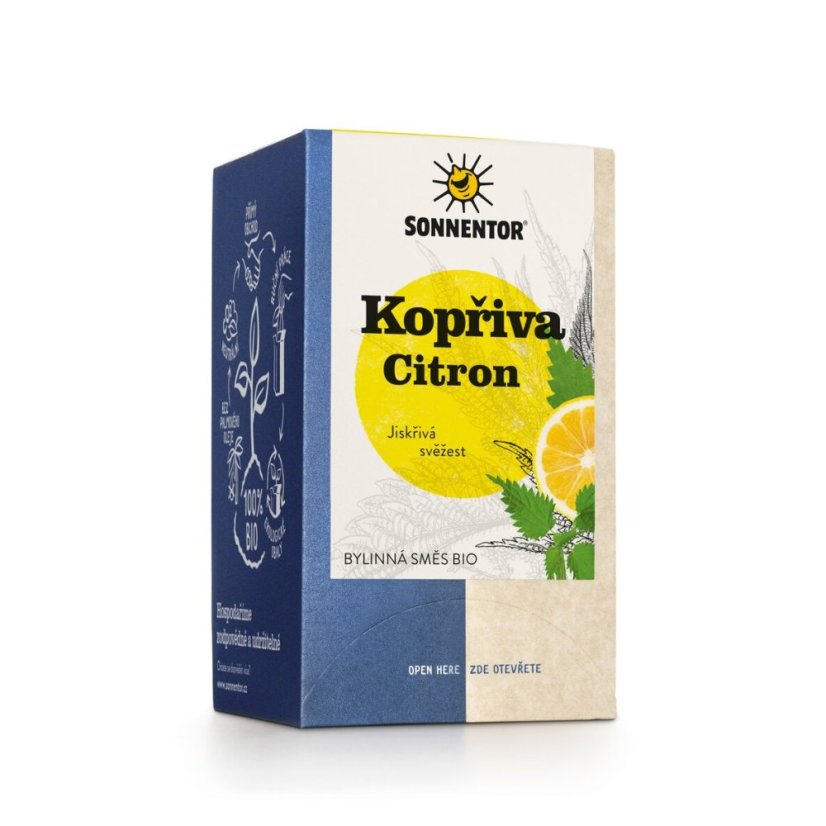BIO Kopřiva - citron SONNENTOR 21,6 g / 18 sáčků
