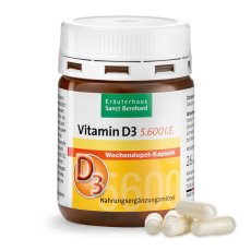 Vitamín D3 týdenní dávka 5 600 IU 26 kapslí