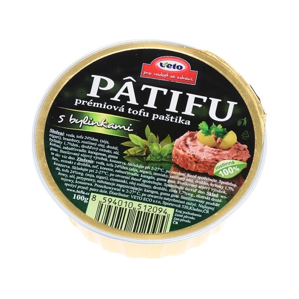 Patifu Paštika tofu s BYLINKAMI 100 g Patifu Paštika tofu s BYLINKAMI 100 g